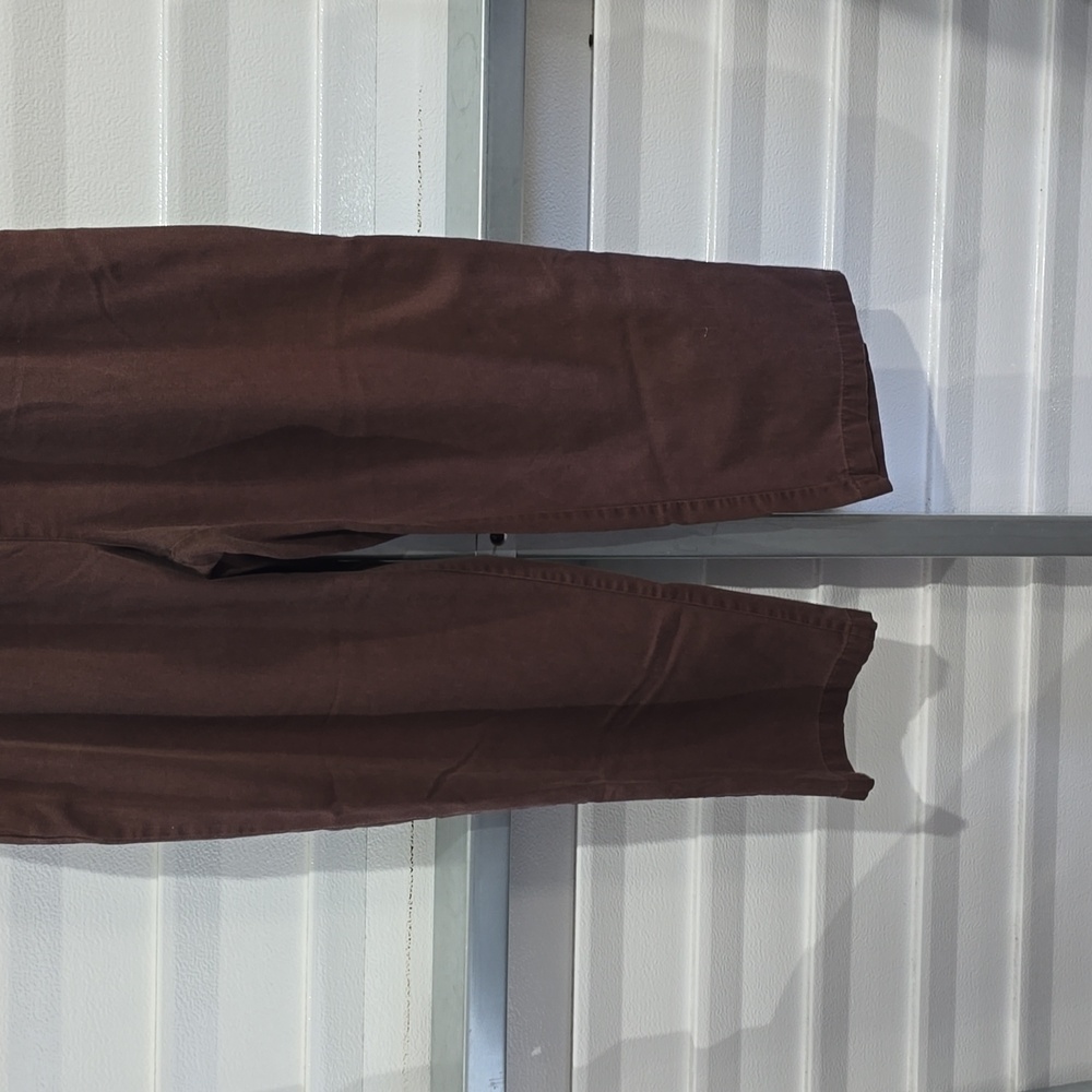 Basic Editions Brown Elastic Pants Size Small - image 3
